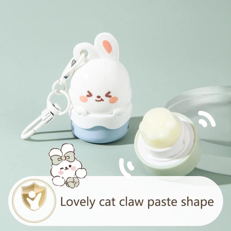 Lip Repair Stick,Lip Balm,Moisturizing Lip Care,Portable Kids Fruity Cute Rabbit Flavored Lip Balm with Keychain - Image 4